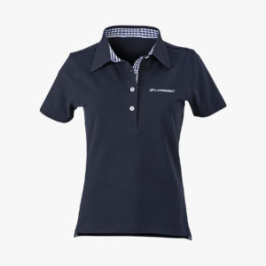 Polo vichy femme marine/blanc