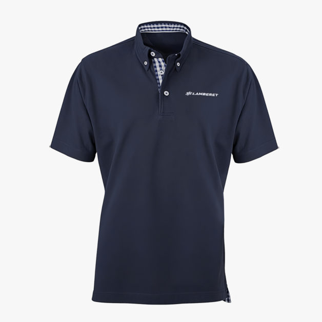 Polo vichy homme marine/blanc