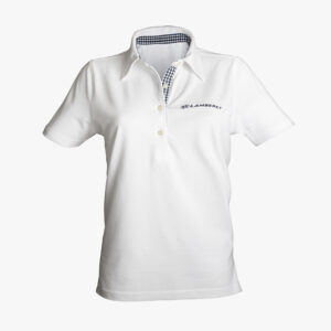 Polo vichy femme blanc