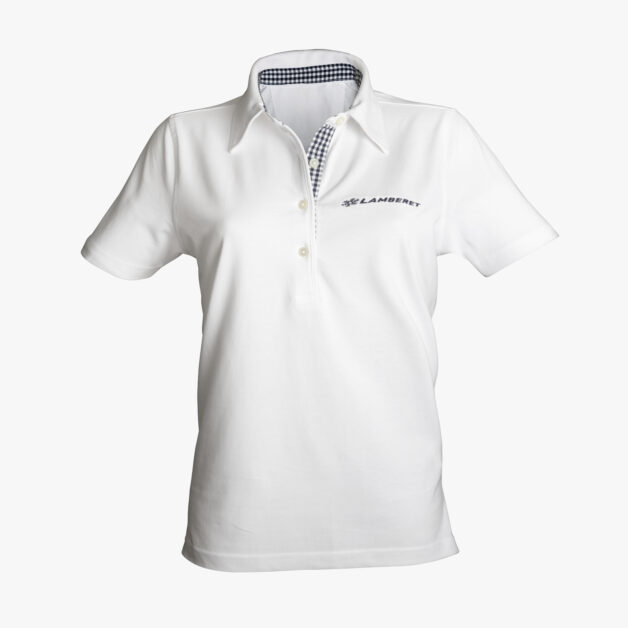 Polo vichy femme blanc